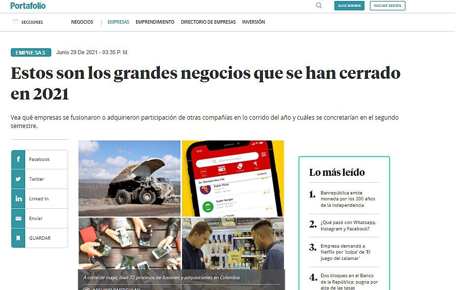 Estos son los grandes negocios que se han cerrado en 2021